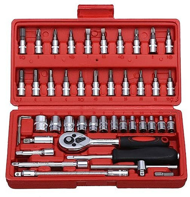 Atrocitus Socket Spannar Set with Hammer for Personal Use,Car/Bike Repair Tools Kit Socket Set(Pack of 47)