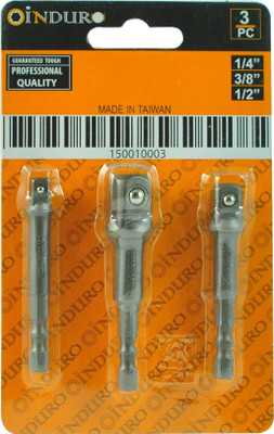 INDURO 3-PieceExtension Socket Adapter Sets, 1/4-Inch Hex Shank Socket Set(Pack of 3)