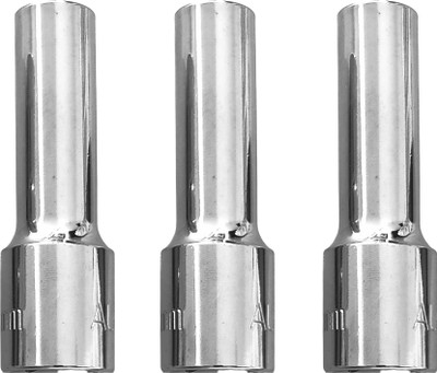 4MECH 8mm + 10mm + 14mm Long Hex, Chrome Vanadium Steel, Anti Rust Socket Set(Pack of 3)