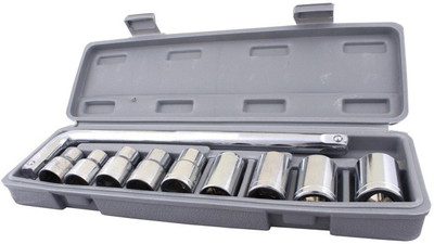 DeoDap 10 pc, 6 pt. 3/8 in. Drive Standard Socket Wrench Set Socket Set(Pack of 10)
