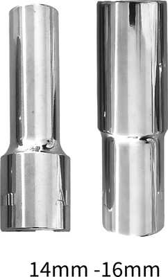 4MECH 14mm + 16mm Hex Long Chrome Vanadium Steel Anti Rust Socket Set(Pack of 2)