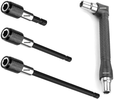 AASONS AASONS Set of 4 Pieces Magnetic Ext Chuck Adapter,1/4 Inch Hex Shank Bit Holder Socket Set(Pack of 4)