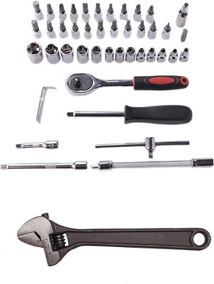 Atrocitus Socket Spanner Set with Adjustable Wrench for Personal,Car/Bike Repair Tools Kit Socket Set(Pack of 47)