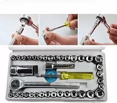 Niavaa 1 Set of 40 Pieces Multipurpose Tool Kit Socket Set(Pack of 40)