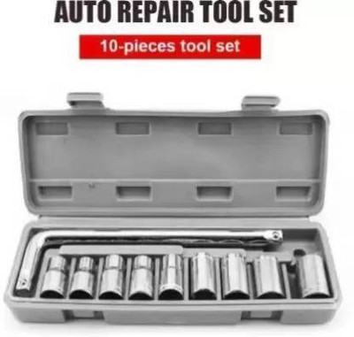 TOOLBUX 10Pcs Hex Socket Spanner for Bike/Car Repair Tools Kit Socket Set Socket Set(Pack of 1)