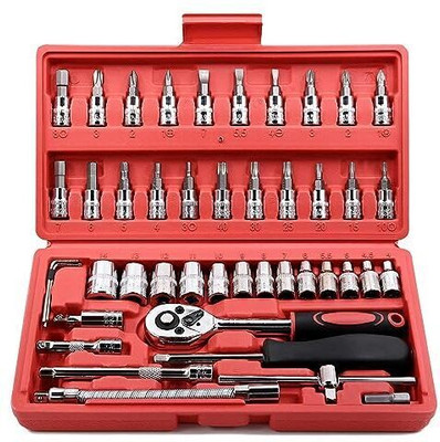 Hirday 46 46 Pieces 1/4 inch Drive Socket Socket Set(Pack of 1)