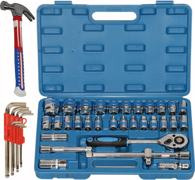Digital Craft 32-Piece Socket Set with 9-Piece Allen Key Set and Claw Hammer Socket Set(Pack of 32)