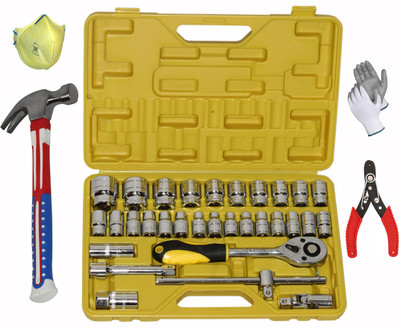 Digital Craft 32-Piece Socket Set with Claw Hammer and Wire Stripper Socket Set(Pack of 32)
