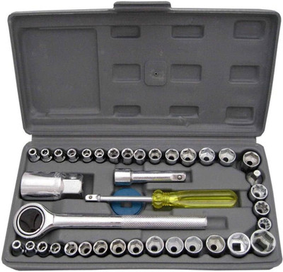 Avoren 40 in 1 Socket Wrench Tool Kit Screwdriver Set for Car, Bike & Home Repair Socket Set(Pack of 1)