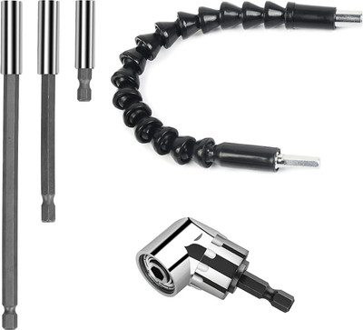 AASONS AASONS Drill machine Hex Flexible Adaptor 105deg Magnetic Extension Socket Set(Pack of 5)
