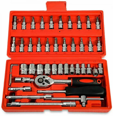 Niclas 46 in 1 Pcs Tool Kit & Screwdriver and Socket Set Hand Tool Kit Hand Tool Kit Socket Set(Pack of 46)