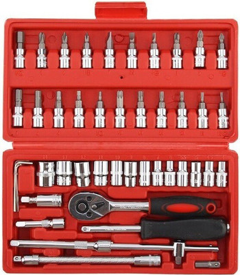 EUHOMI Socket Set 46 in 1 Screw Driver / Spanner / Wrench Set Automobile Tool Box Set Socket Set(Pack of 46)