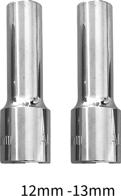 4MECH 12mm + 13mm Hex Long Chrome Vanadium Steel Anti Rust Socket Set(Pack of 2)