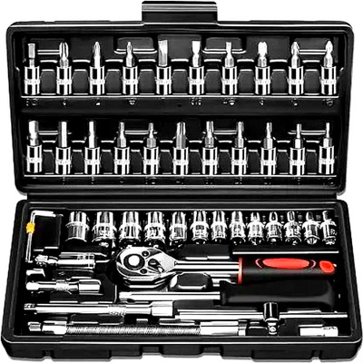 romj 46 Pcs Multi-Purpose Socket & Ratchet Tool Kit Socket Set(Pack of 1)