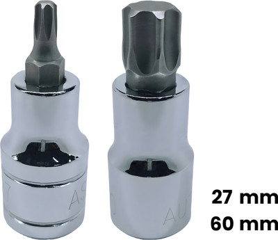 4NEX T-27+T-60, Hardened Chrome Vanadium Steel, Torx-Bit-Socket Socket Set(Pack of 2)