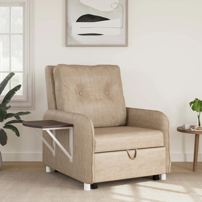 RECLINEX INDIA MULTI UTILITY CHAIR 1 Seater Single Solid Wood Pull Out Sofa Cum Bed(Finish Color - Beige Delivery Condition - DIY(Do-It-Yourself))