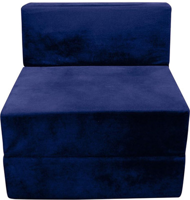 LUSTRE ENTERPRISE 1 Seater Single Solid Wood Fold Out Sofa Cum Bed(Finish Color - Blue Delivery Condition - DIY(Do-It-Yourself))