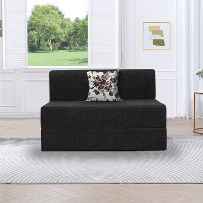 Vansh Furniture UARBAN CUM BED 1 Seater Single Foam Fold Out Sofa Cum Bed(Finish Color - black Delivery Condition - Pre-assembled)
