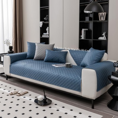 HOUSE OF QUIRK 1 Seater Anti-Slip Plaid Sofa Cover Washable Sofa Slipcover -One Seater 70X90 Cm 1 Seater Anti-Slip Plaid Sofa Cover Washable Sofa Slipcover -One Seater 70X90 Cm Sofa Fabric(Navy Blue 90 m)