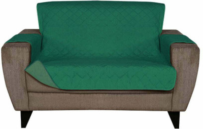 @Home by nilkamal Polyester 3 Seater Sofa Checkered Cover(Pack of 1 Green)