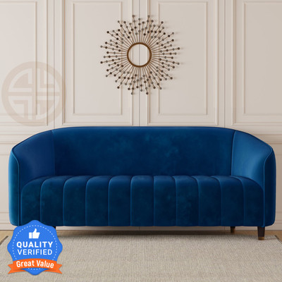 CARLTON LONDON Olivia Fabric 3 Seater  Sofa(Finish Color - Navy Blue, DIY(Do-It-Yourself))