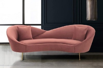 VAS Collection Home Fabric 2 Seater  Sofa(Finish Color - Pink, Pre-assembled)