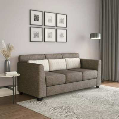 Nilkamal Svelte Plus Fabric 3 Seater  Sofa(Finish Color - Dark Brown, Knock Down)