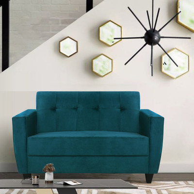 ARRA Remo Fabric 2 Seater Sofa(Finish Color - Green, DIY(Do-It-Yourself))