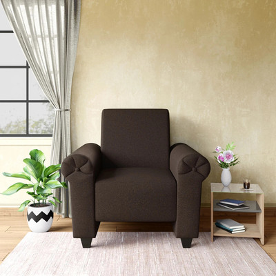 Godrej Interio Supreme Advance Fabric 1 Seater  Sofa(Finish Color - Dark Brown, Knock Down)