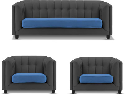 Casaliving Sinclair Fabric 5 Seater  Sofa(Finish Color - Black Blue, Pre-assembled)