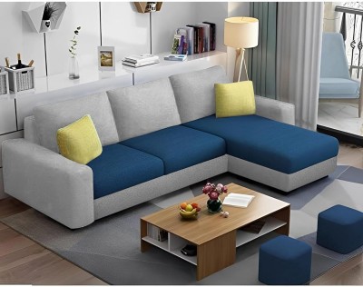 Casaliving Rolando Fabric 4 Seater  Sofa(Finish Color - Blue Grey, Pre-assembled)