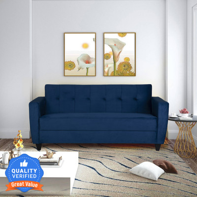 ARRA Remo Fabric 3 Seater  Sofa(Finish Color - Blue, DIY(Do-It-Yourself))