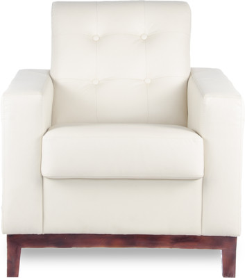 Sofanetic Leather 1 Seater  Sofa(Finish Color - Cream, DIY(Do-It-Yourself))