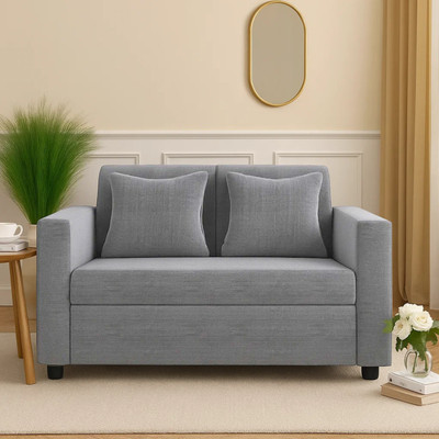 WAKESURE Premium Quality Jute Fabric 2 Seater  Sofa(Finish Color - Light Grey, DIY(Do-It-Yourself))
