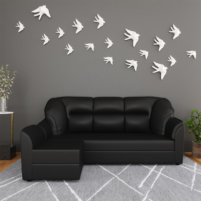 WESTIDO Leatherette 4 Seater  Sofa(Finish Color - Black, DIY(Do-It-Yourself))