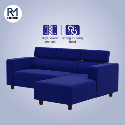 RM HOME Ewans LHS Fabric 5 Seater  Sofa(Finish Color - Blue, DIY(Do-It-Yourself))