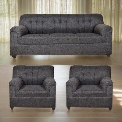 Fusion Furniture Factory Deno Fabric 5 Seater  Sofa(Finish Color - Grey, DIY(Do-It-Yourself))