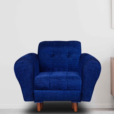 Seventh Heaven Milan 1 Seater Sofa, Chenille Molfino Fabric: 3 Year Warranty Fabric 1 Seater  Sofa(Finish Color - Blue, DIY(Do-It-Yourself))