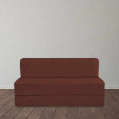 PUMPUM Sofa Cum Bed Fabric 2 Seater  Sofa(Finish Color - Brown, Pre-assembled)