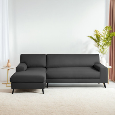 Casaliving Amelia Fabric 6 Seater  Sofa(Finish Color - Black, Pre-assembled)