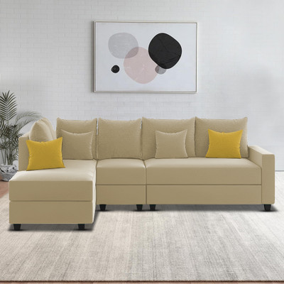 Casaliving Inclair 6 Seater Fabric 6 Seater  Sofa(Finish Color - Cream, Pre-assembled)