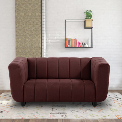 Uarban-hume-furniture Premium Quality Velvet Fabric 2 Seater  Sofa(Finish Color - Brown, Pre-assembled)