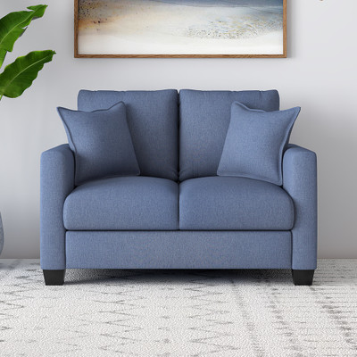 Durian Pure Palmer Fabric 2 Seater  Sofa(Finish Color - Turkish Blue, Knock Down)