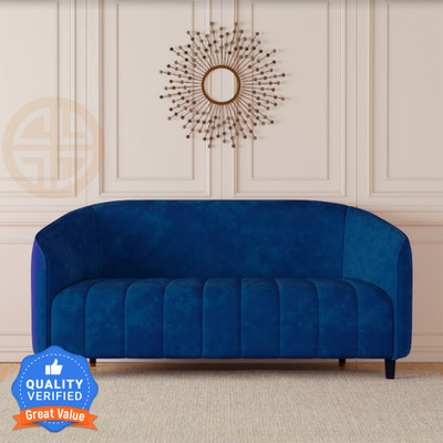 CARLTON LONDON Olivia Fabric 2 Seater  Sofa(Finish Color - Blue, DIY(Do-It-Yourself))