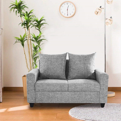 DMK Fabric Recliner With Solid Wood Frame For Living Room/ Office/ Guest Room | Fabric 2 Seater  Sofa(Finish Color - Grey, Pre-assembled)