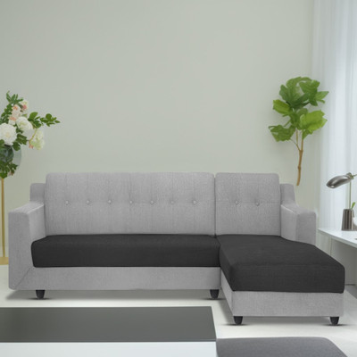 Casaliving Fracher Fabric 4 Seater  Sofa(Finish Color - Black Grey, Pre-assembled)