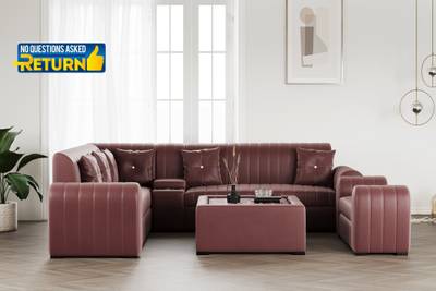 Flipkart Perfect Homes Mars L Shape LHS With Center Table Fabric 8 Seater  Sofa