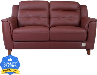 Durian Patrick 2 Seater Brick Red Sofa Leather 2 Seater  Sofa(Finish Color - Brick Red, Knock Down)