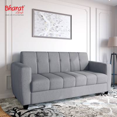 Bharat Lifestyle Deno Fabric 3 Seater  Sofa(Finish Color - Grey, DIY(Do-It-Yourself))