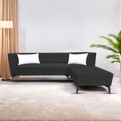 Casaliving Cassidy Fabric 6 Seater  Sofa(Finish Color - Black, Pre-assembled)